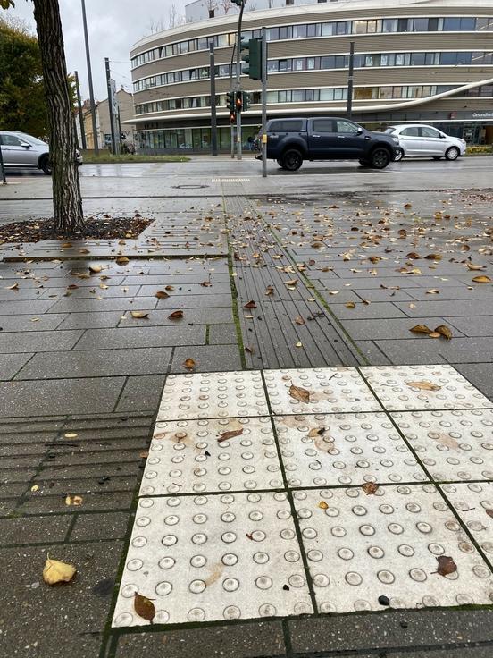 Taktile Elemente für Sehbehinderte am Brandenburger Hauptbahnhof.